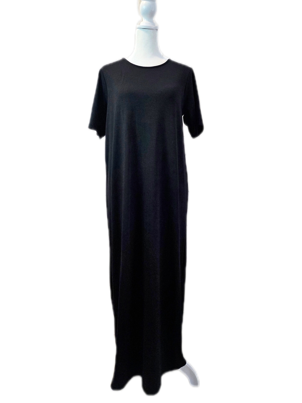 Zenana Outfitters Black Short-Sleeve Maxi Dress